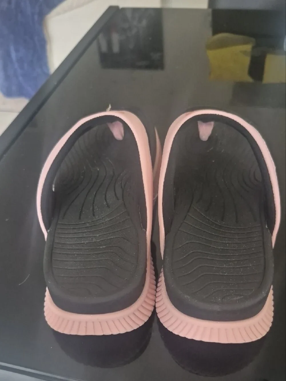 Women’s Pink and Black Comfort Thong Sandals